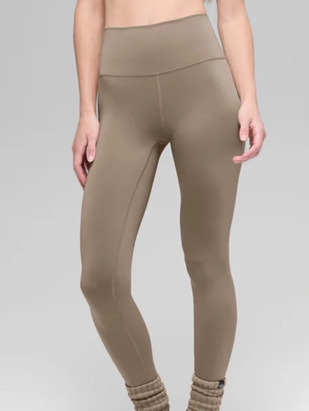 Alo Yoga Airlift High Waist Leggings 7/8 Gravel Beige Sz M 8-10 W5766R - Picture 2 of 9